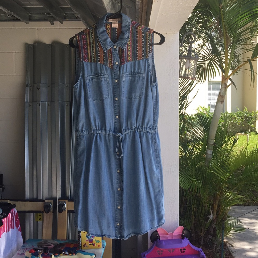Patchwork jean dress